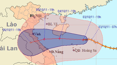 Bão số 6 có khả năng suy yếu dần